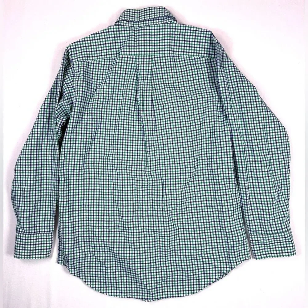 RALPH LAUREN Boys Check Plaid Button‎ Down Shirt 7 Classic Preppy Casual